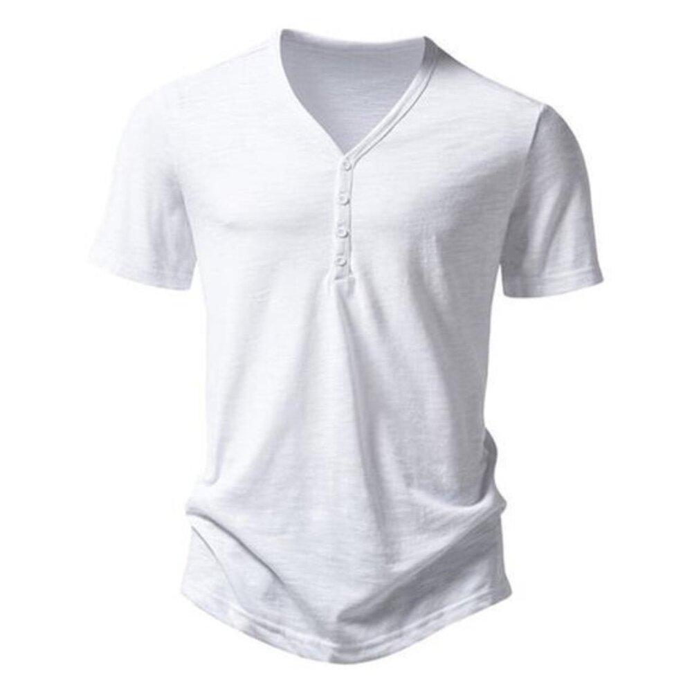 Men's Casual Button Detail T-Shirt - Picture 4 of 16